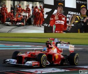yapboz Fernando Alonso - Ferrari - 2012 Abu Dabi Grand Prix 2 nd, sınıflandırılmış